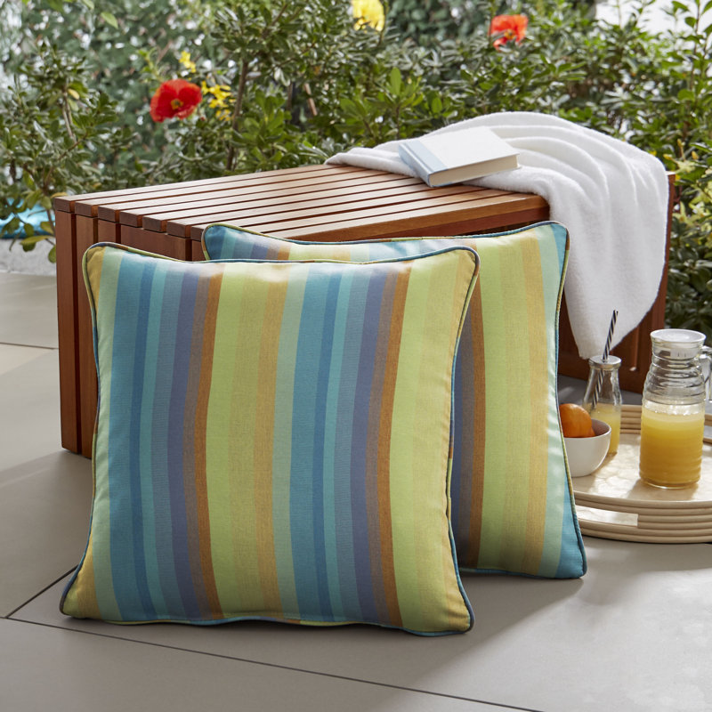 Housse et insert de coussin extérieur carré Napier, Sunbrella® coucher de soleil Astoria, 18 po x 18 po