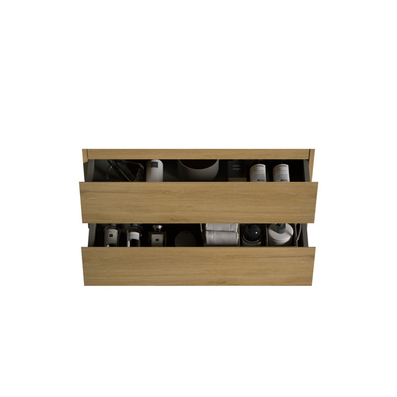 Armoire murale pour salle de bain en chêne naturel sans lavabo, rangement élégant et pièce fonctionnelle