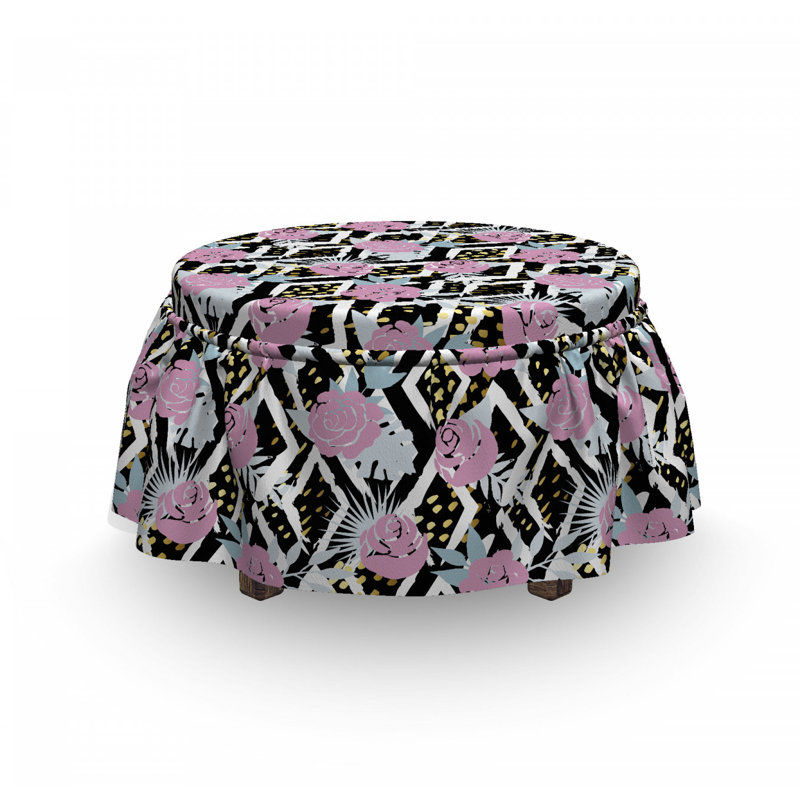 Housse pour repose-pieds grunge fleurs