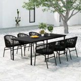 Khurshida Rectangular 6 - Person 78.7" Long Dining Set with Cushions