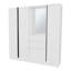 Organisateur de garde-robe blanc avec miroir et compartiments de rangement