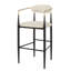 Tabourets de bar à hauteur de comptoir (de 2) - Tissu beige et pieds en fer pour îlot de cuisine rembourré à 2 hauteurs, structure-2001274856-2001274857