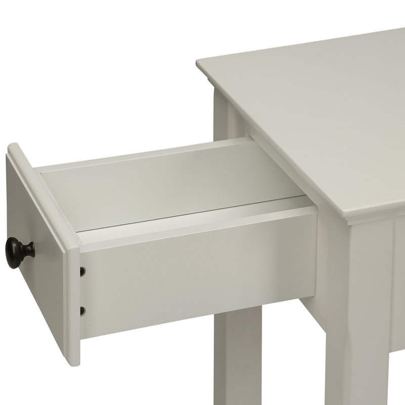 Table d'appoint avec tablette inférieure, Blanc