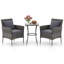 Ensemble de meubles de patio 3 pièces avec chaises rembourrées et table basse en verre trempé Ebern Designs-1092580725