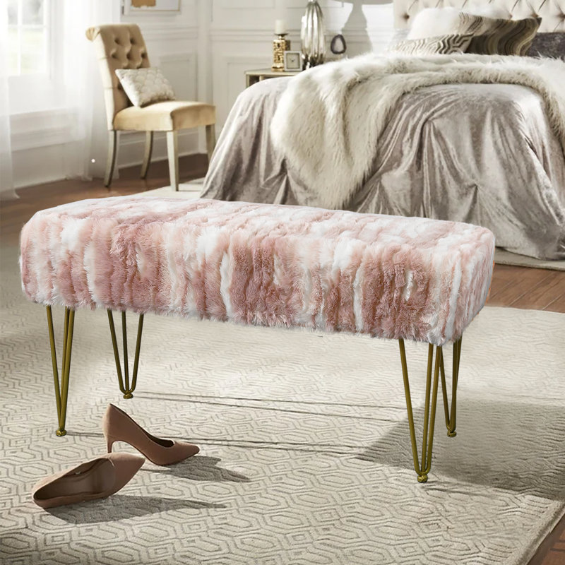 Markie Upholstered Ottoman, Pink