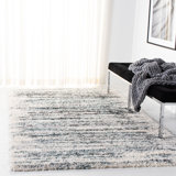 Adam Abstract Ivory/Teal Area Rug