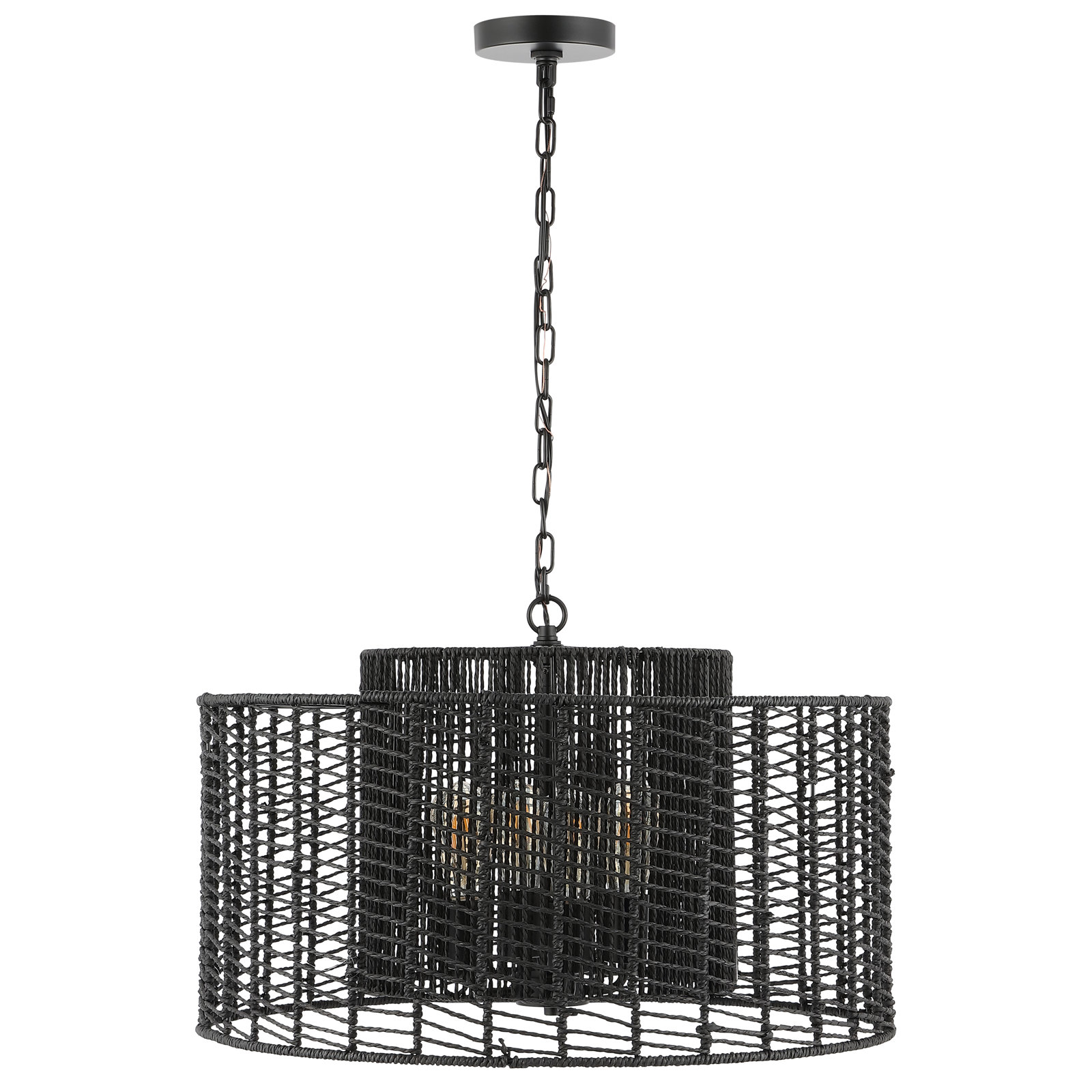 4 Light Dimmable Pendant, Black, Black