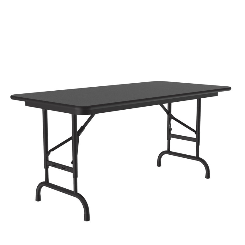 Table pliante réglable 48 po, 32" H x 48" L x 24" D, Noyer