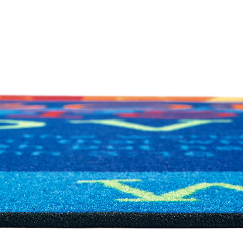 Tapis de salle de classe bleu God is Love Apprendre KID $ Value Plus, Oval 6 pi x 9 pi
