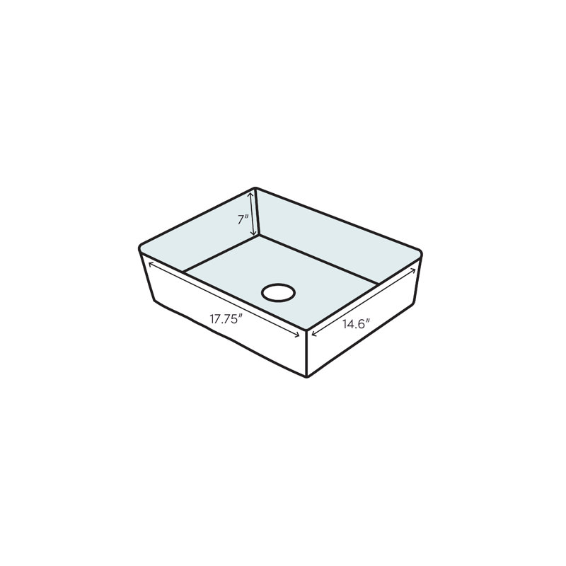 Barclay Caroline 450 14.62'' White Vitreous China Rectangular Bathroom Sink with Overflow, 8" Centers