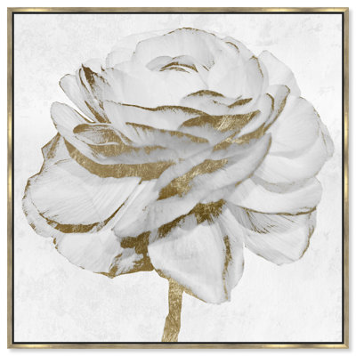 White Gold Peony Print by Oliver Gal