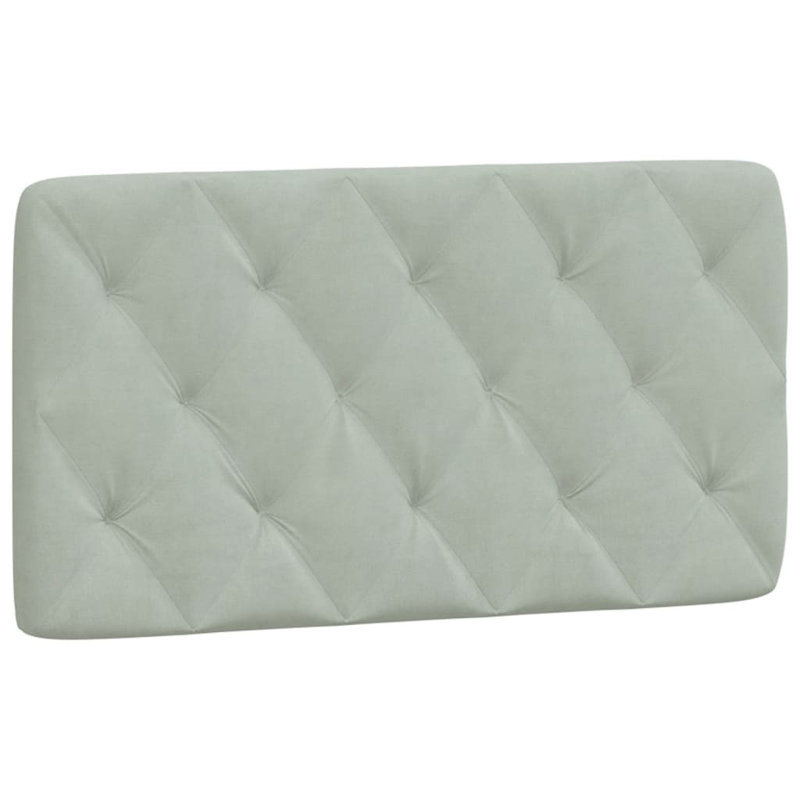 Coussin de tête de lit vidaXL gris clair en velours de 100 cm Piran, Gris clair