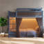 Lits superposés avec rangement, entièrement en bois MDF, style moderne et gain de place.-252556538