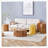 Modern Minimalist Set of Three Wood colour Cylinder Marble-Patterned MDF Living Room Table Sets.