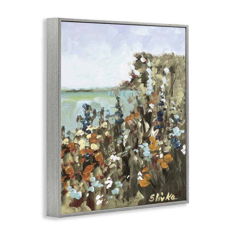 Floral sur la côte, estampe numérique, conception par JANE SLIVKA, Estampe numérique Farmhouse, H 30 po x l 24 po