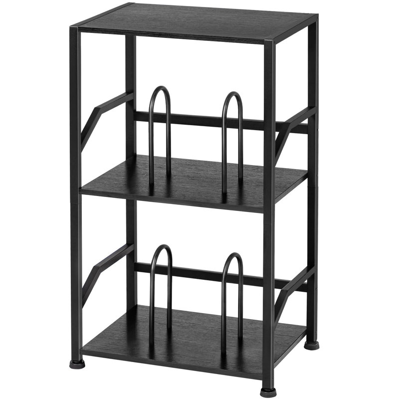Vinyl Record Player Stand Vinyl Record Storage, Black