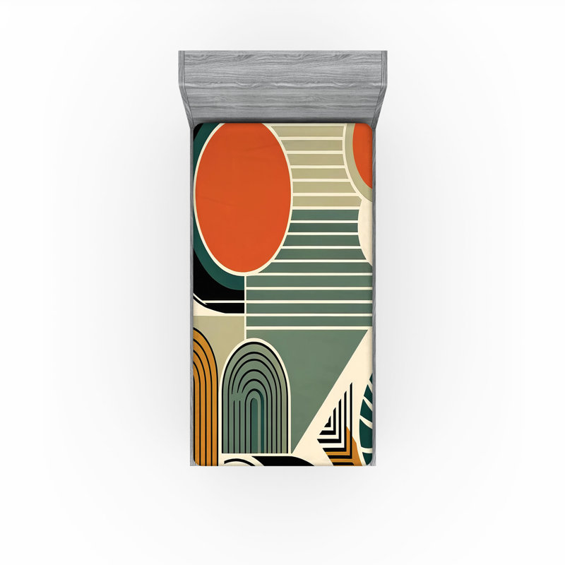 Microfiber Abstract Fitted Sheet, Twin