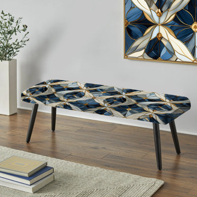 Motif de marbre rétro - banc rembourré en marbre noir