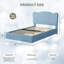 Structure de lit tapissier avec 2 tiroirs, lit simple en velours-129445159-129445162