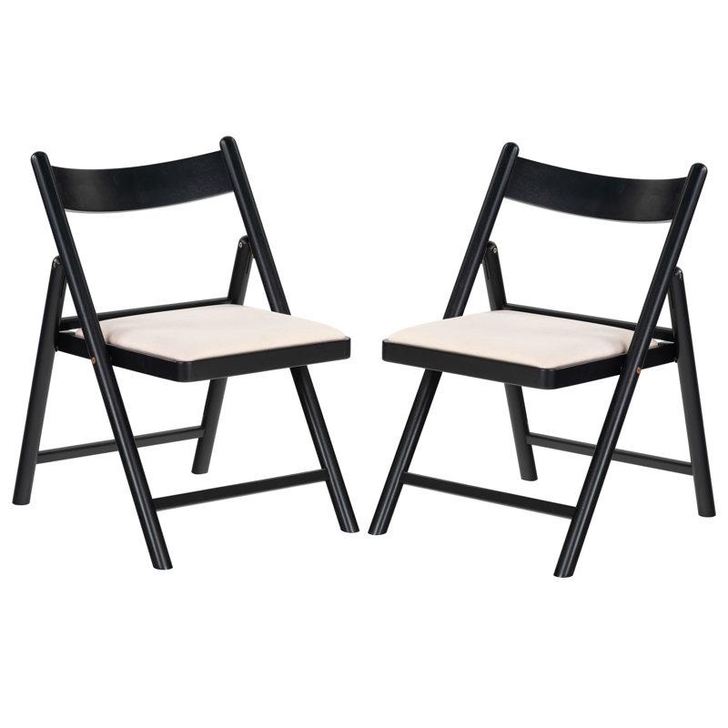 JACIE LINEN SEAT FOLDING CHAIR, Black