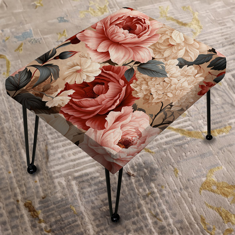 Repose-pieds rectangulaire en damas Timeless