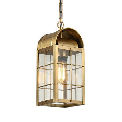 Laiton Traditions - Durham - 1 lumière - 13 pouces - Laiton antique - Laiton massif - Luminaire suspendu