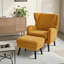 Upholstered Wingback Chair with Footstool-421907154