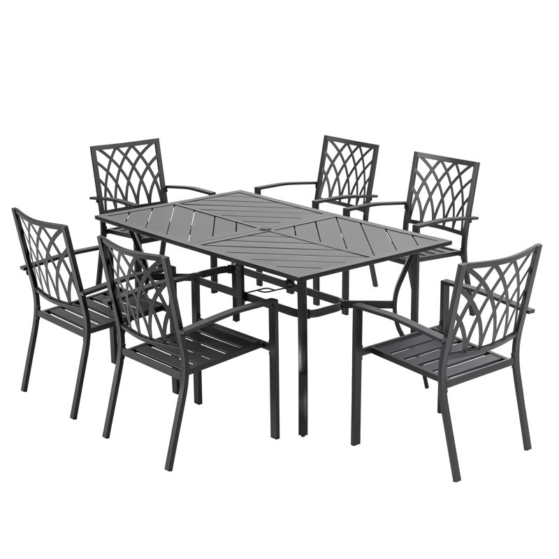 Argeniz 6 - Person Patio Dining Set with Rectangular Table