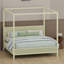 Lit plateforme classique à baldaquin en bois avec système de lattes durable-129466429