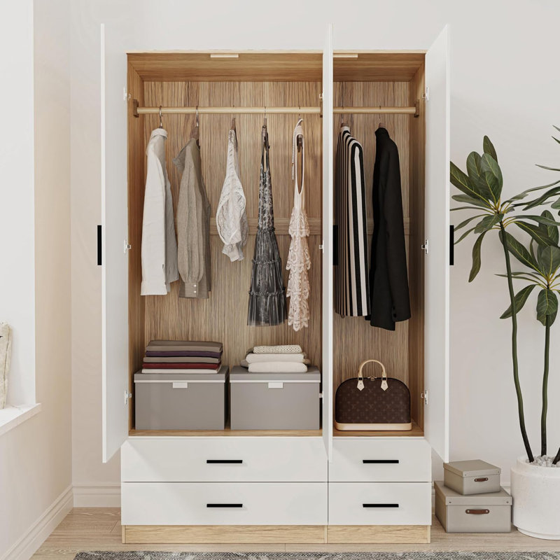 Retonia Manufactured Wood Wardrobe, Oak/White
