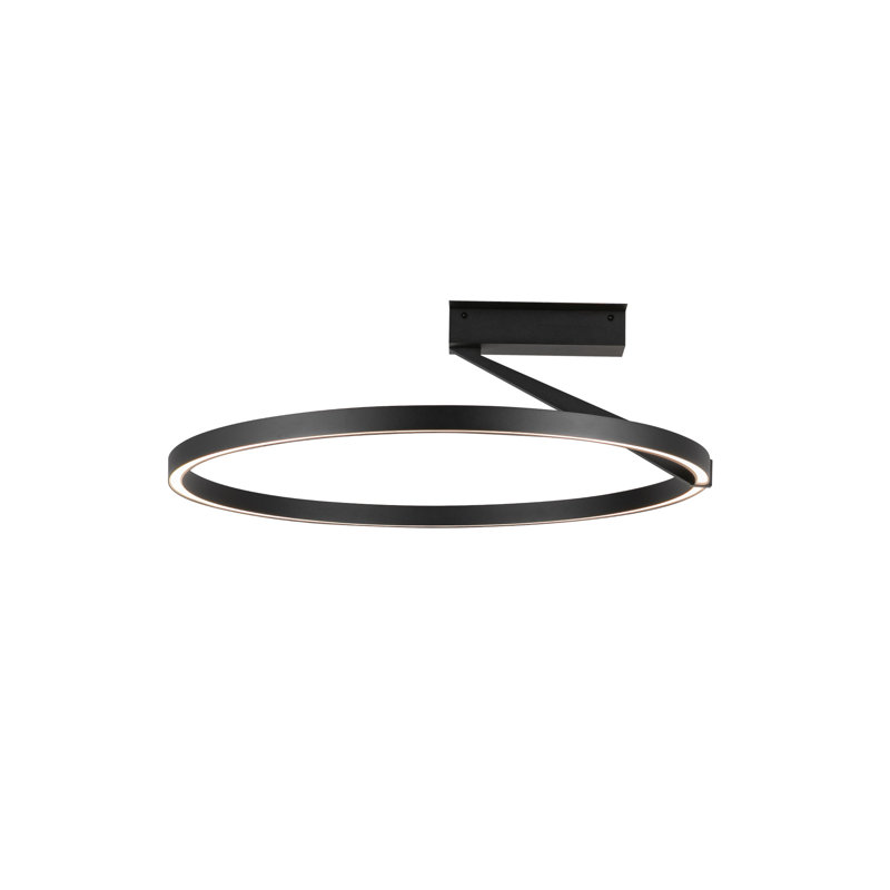 Roda LED Semi-Flush Mount, 7.88" H x 23.88" W x 23.63" D, Black