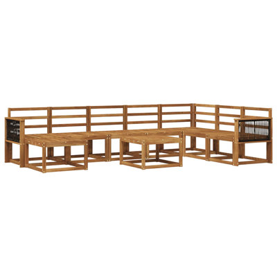  Outdoor Sofa Set 9 Pcs Solid Acacia Wood Sectional Modular Furniture