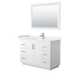 Miranda 48" Freestanding Single Bathroom Vanity with Cultured Marble Top with 46" Mirror