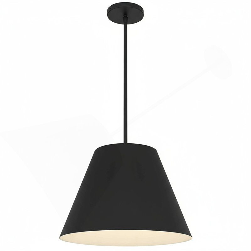 16 Inch Diameter Integrated LED Black Pendant, 11" H x 16" W x 16" D, Black