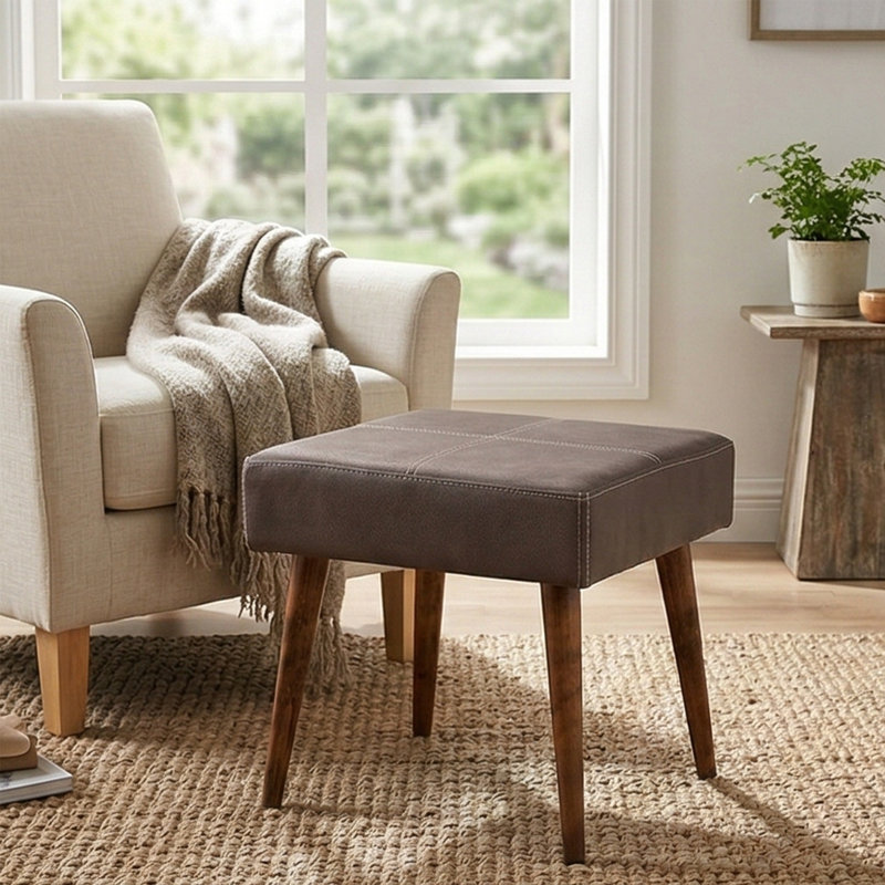 Zerina Upholstered Ottoman, Anthracite