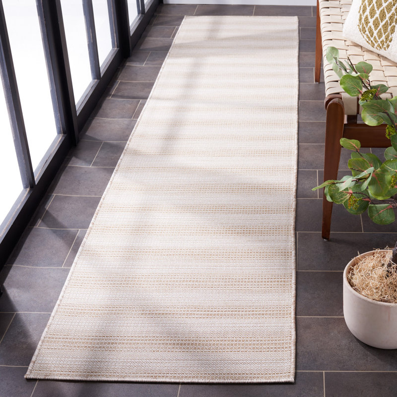Tapis intérieur / extérieur beige Abeda, Tapis de couloir 2 pi x 9 pi