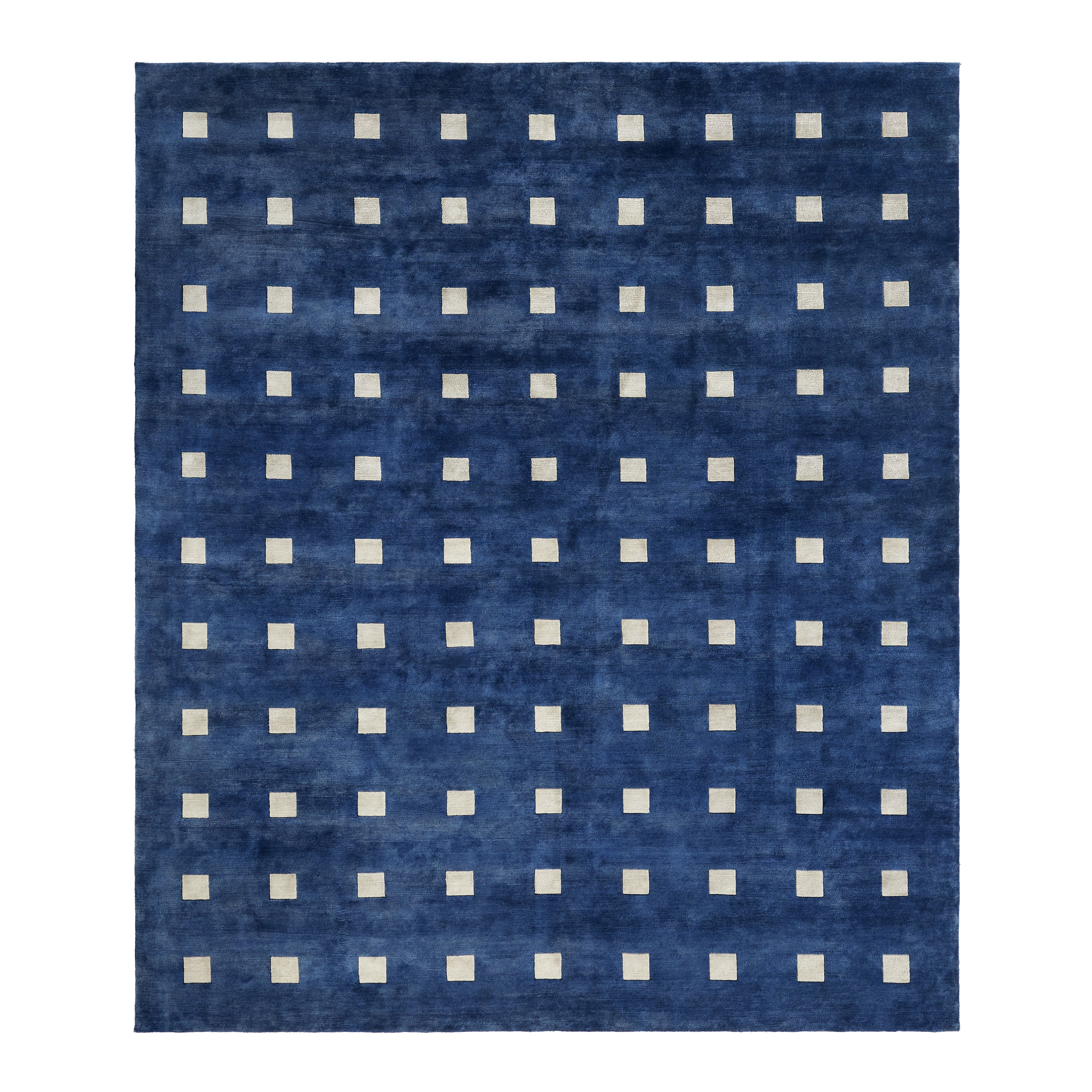 Geometric Hand-Knotted Viscose Area Rug in Blue/Pale Gray Jonathan Adler Rug Size: Rectangle 11' x 13