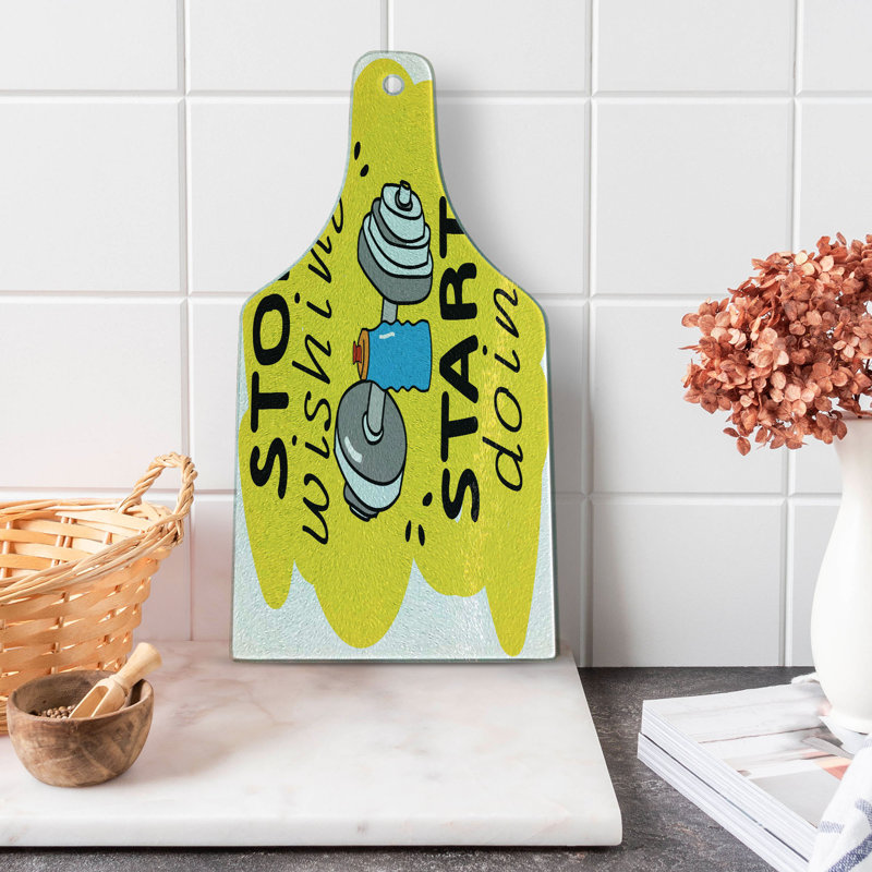 Multicolore planche à découper en verre trempé Ambesonne Fitness