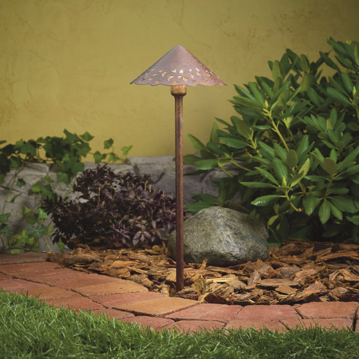 Éclairage de sentier 1 lumière Halleneck, Bronze de tannerie texturée, 2700 K