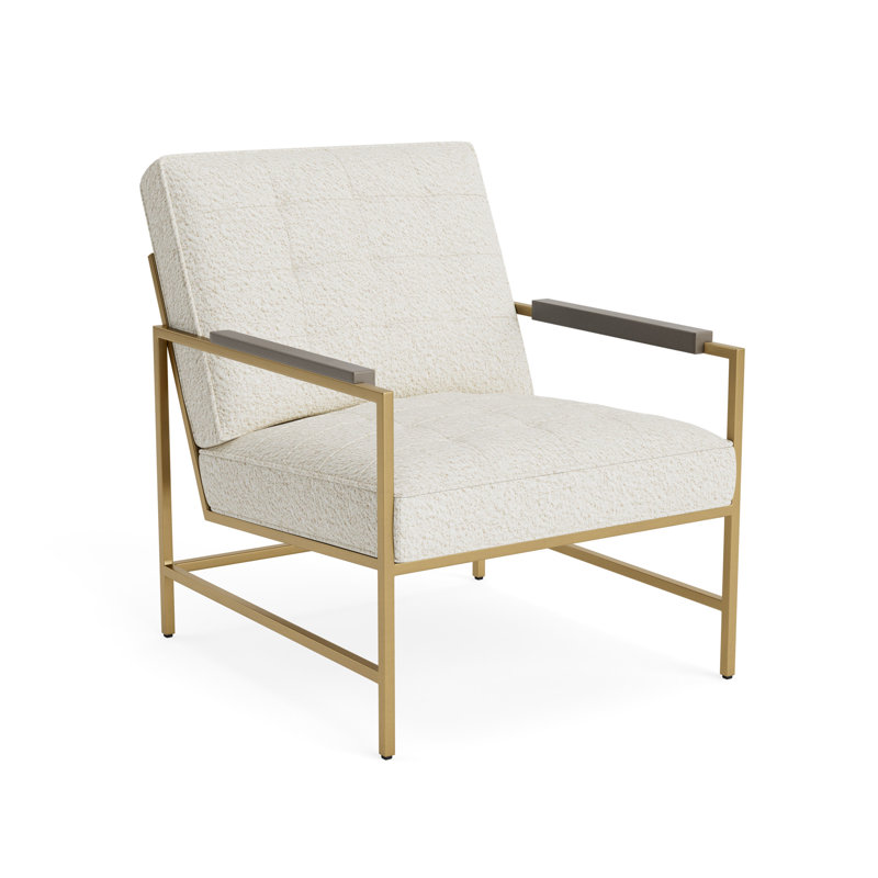 Major Arm Chair, Driftwood, Berber - Cream, Brushed Brass