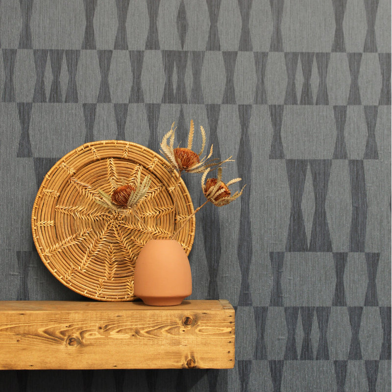 Diyar 16.5' L x 20.5" W Textured Peel and Stick Wallpaper Roll, Blue