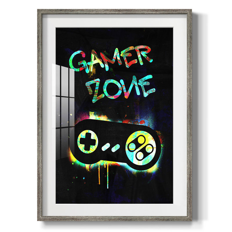 Étiquette Gamer IV - impression encadrée, H 25,5 po x l 17,5 po, Vieilli