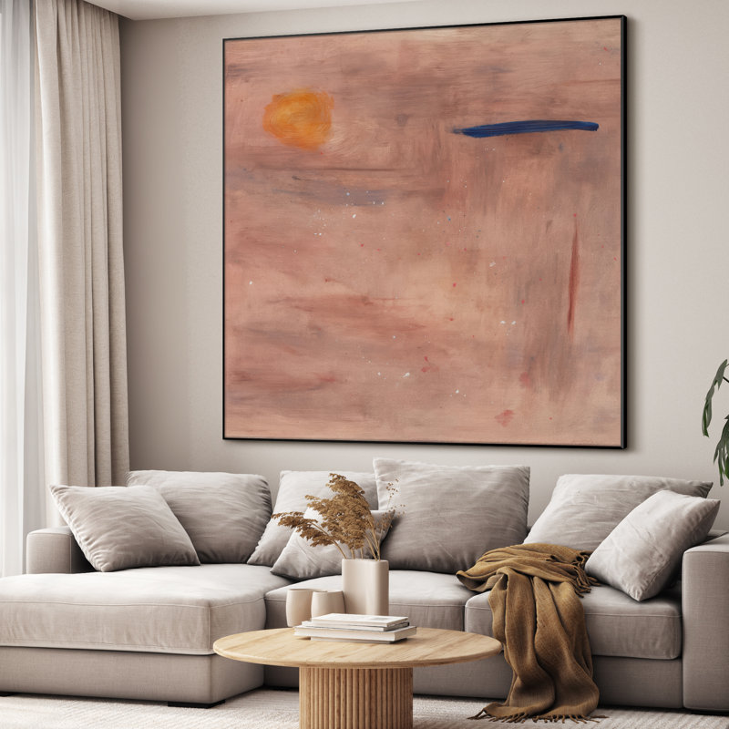 Extra Large Wall Art Fabric Print - Modern Abstract for Contemporary Home Artwork Decor for Living Room or Bedroom - "Frame Assembly Required (Unfinished Frame)"
