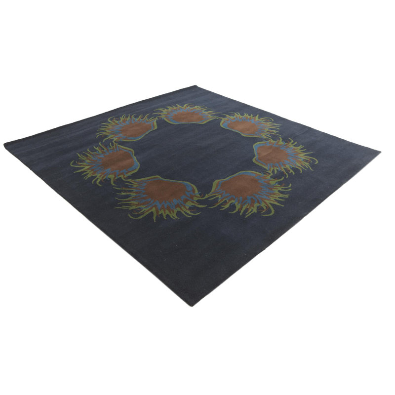Tapis carré bleu marine Otto