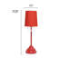  Lampe de table en fer peint avec cristaux suspendus, rouge