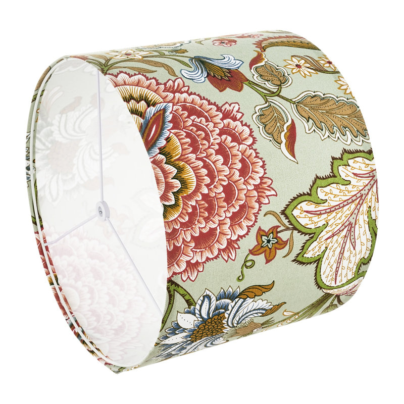 Ensemble de 2 abat-jours cylindriques de taille moyenne - Abat-jour de rechange pour lampe de table en lin floral