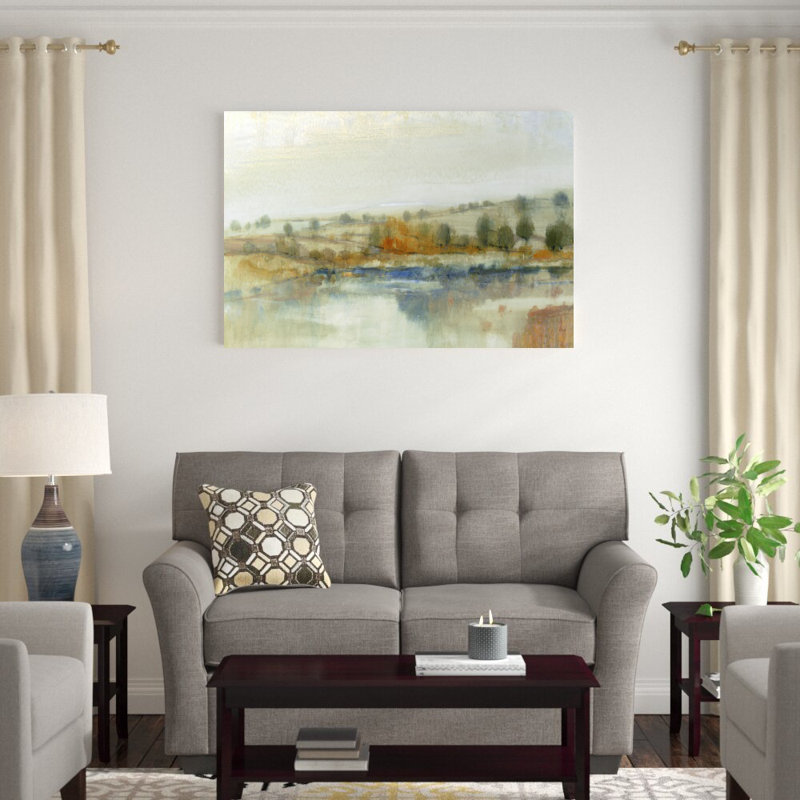 «River Bank I» par Timothy O 'Toole - peinture sur toile tendue, H 32 po x l 48 po