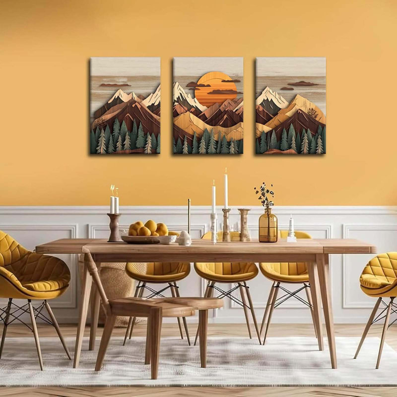 3 Piece Wrapped Canvas Print, 60 cm H x 40 cm W
