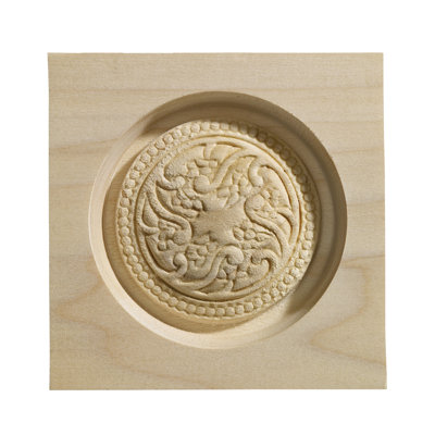 3.25'' H x 3.25'' W x 0.82'' D Wood Rosette Applique