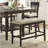 Dark Brown Finish Counter Height Bench 1Pc Fabric Upholstered Casual Style Dining Room Furniture-453571834